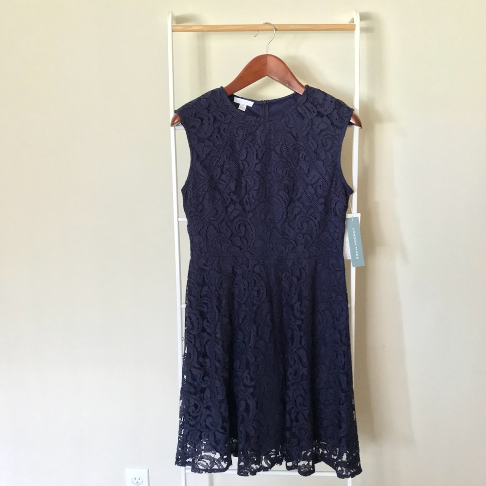 London Times Lace Fit & Flare Dress SZ 10